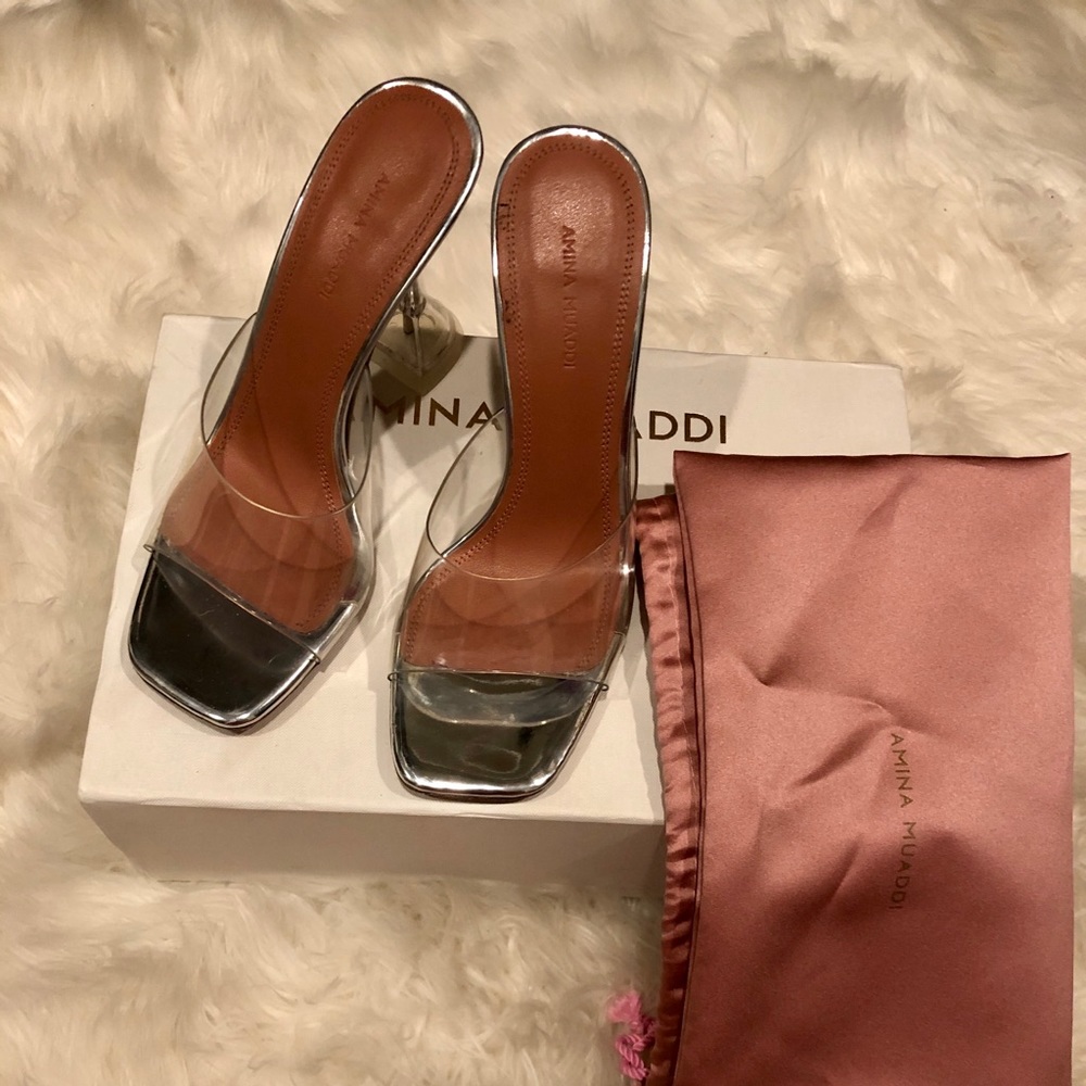 Amina Muaddi Begum Glass Sandal